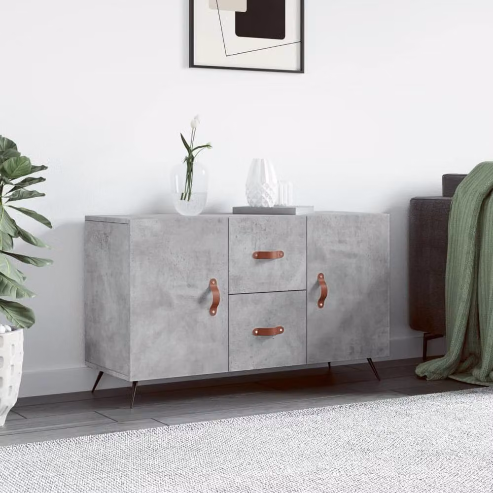 Berkfield Home Modern Sideboard in Concrete Grey, W/D/H: 100 x 36 x 60 cm – 2