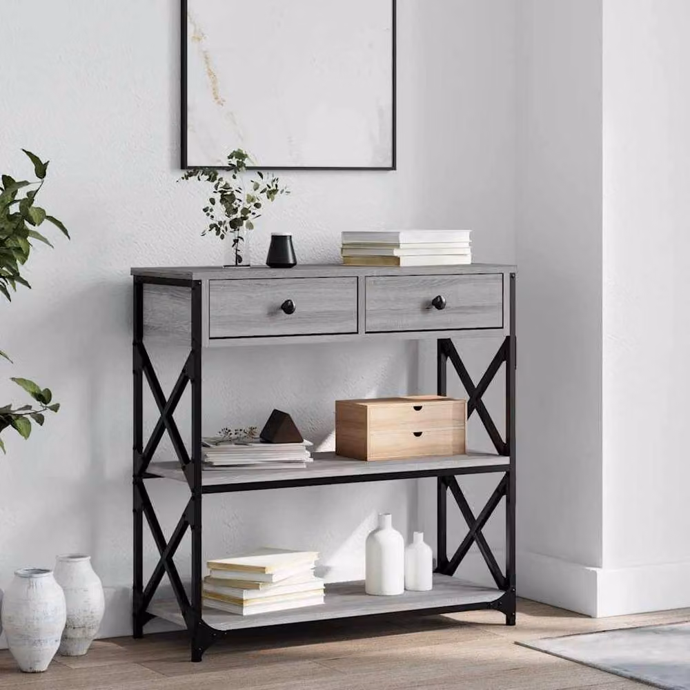 Berkfield Home Grey Sonoma Console Table, W/D/H: 75 x 28 x 75 cm – 2