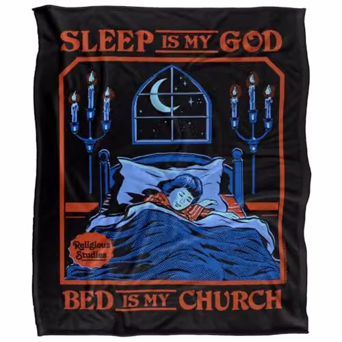 Steven Rhodes Sleep Is My God Multicolour Super Soft Fleece Throw Blanket W/D/H: 152 x 127 cm – 5