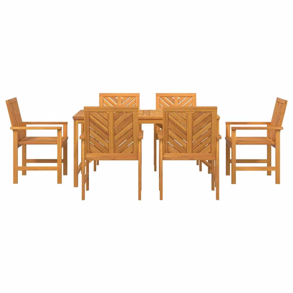 Berkfield Home Modern 6 Piece Acacia Wood Garden Dining Set in Brown – 4