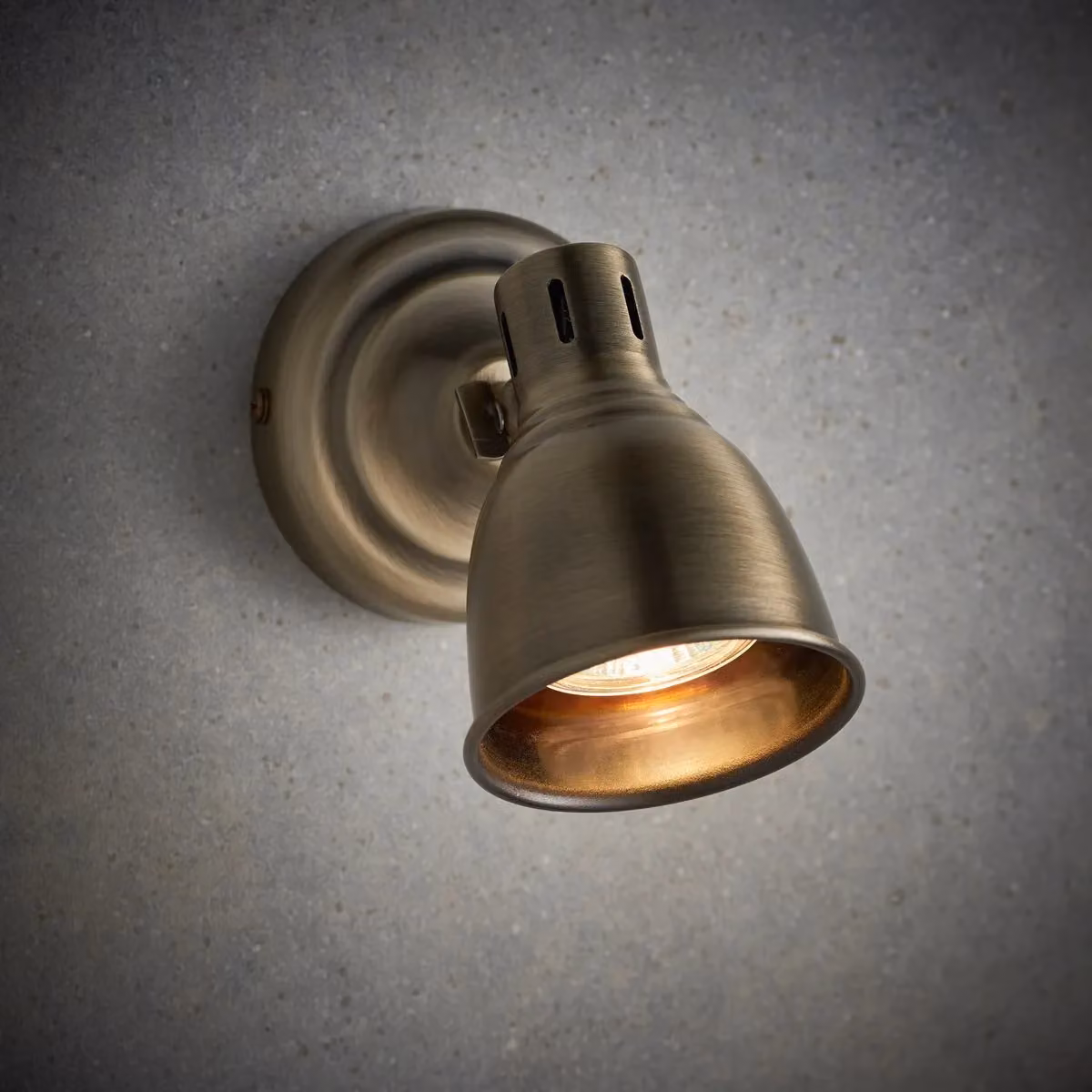 Netlighting Westbury LED Wall Mounted Spotlight in Antique Brass Finish with GU10 Bulb – 2