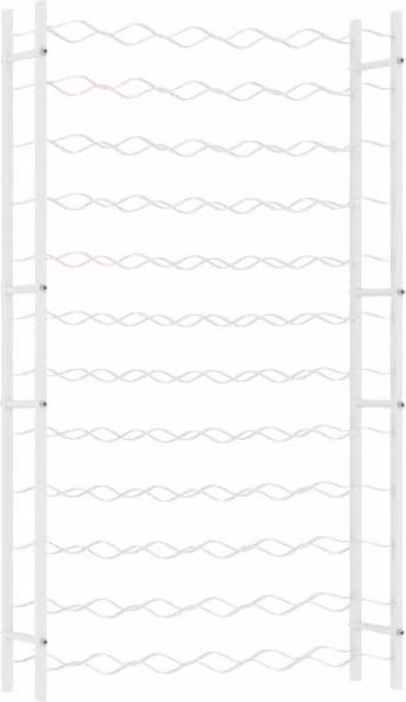 Berkfield Home White Metal Wall Mounted Modern Wine Rack for 72 Bottles