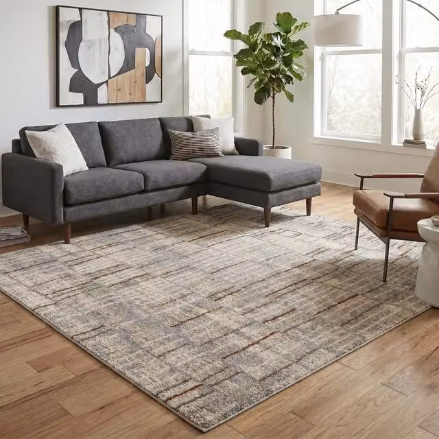 Desire Rugs Rhodes Modern Geometric Area Rug, Grey, W/D: 200 x 290 cm – 1