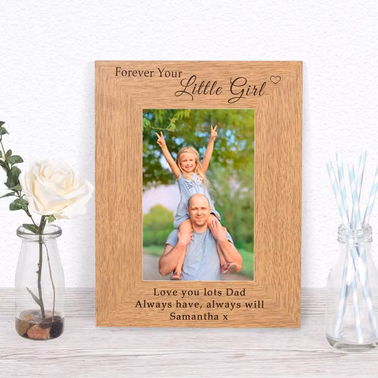 Uniqueful Personalised Forever Your Little Wood Picture Frame, Brown, W/H: 15 x 10 cm