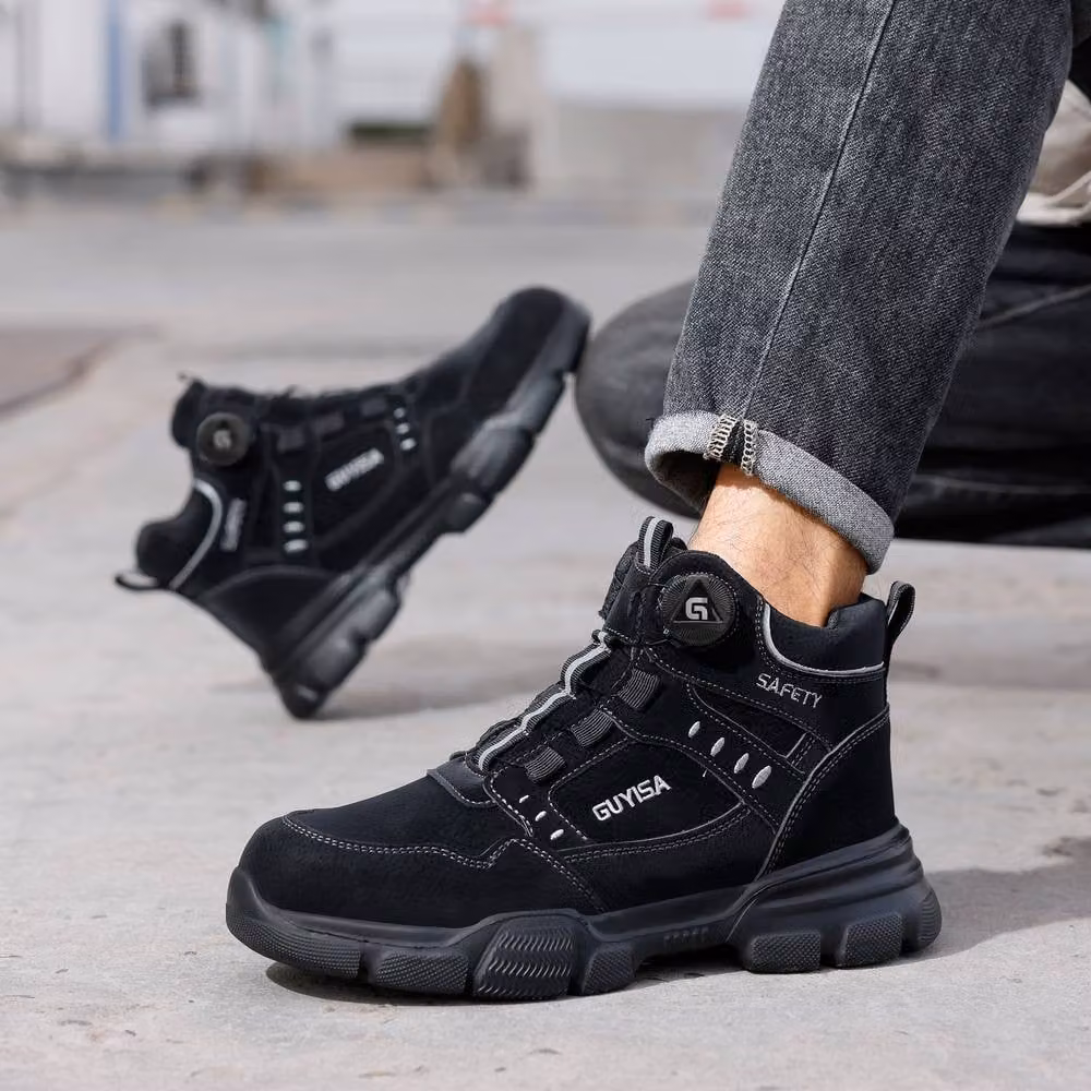 SAFETY BRANDS Men's Lightweight Water Resistant Steel Toe Cap Safety Boots in Black, Size 9 UK – 4