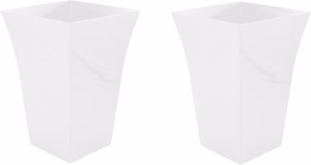 White Milano Ceramic Tub Planter for Indoor and Ornamental Garden Plants, White