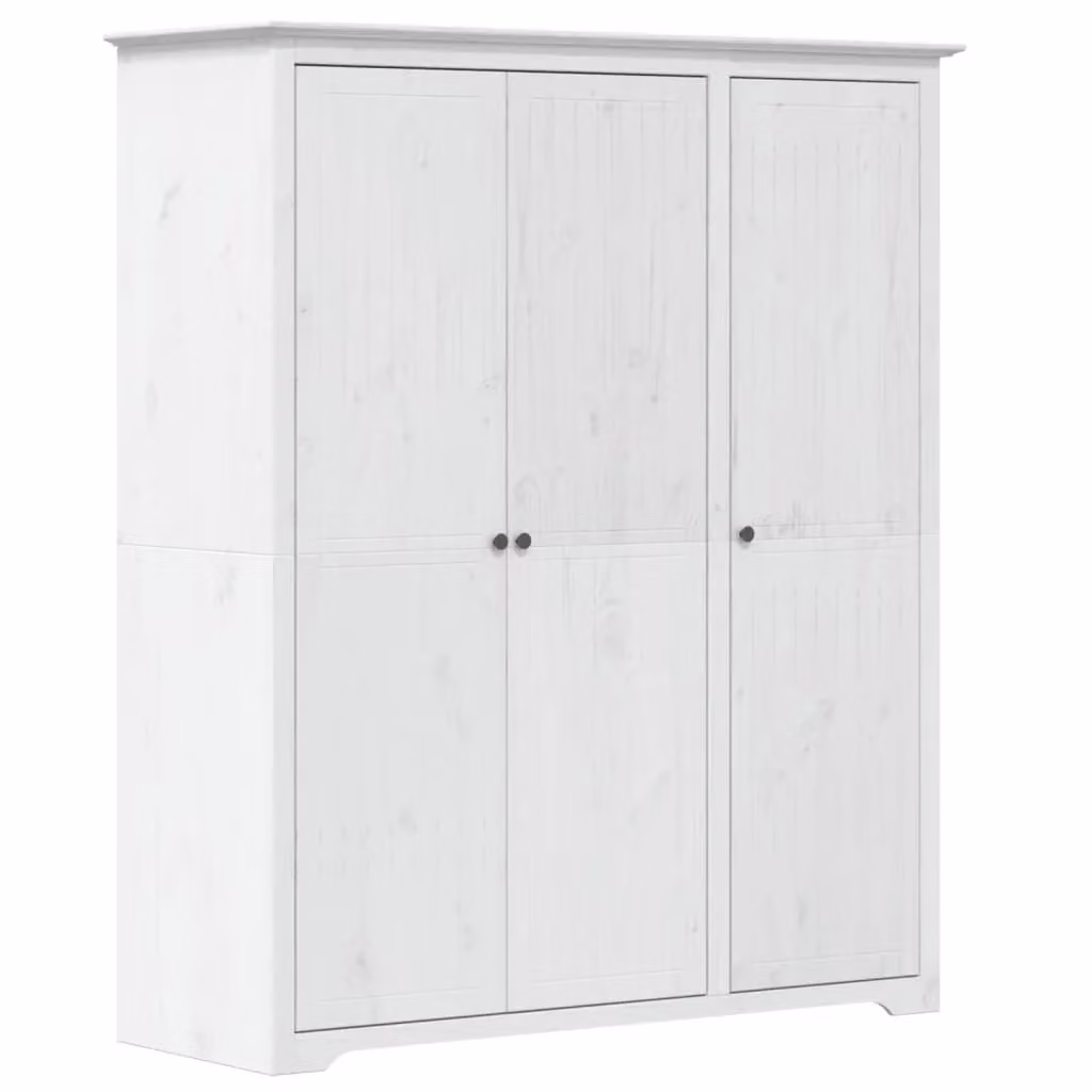 Berkfield Home BODO White Solid Wood Pine Wardrobe W/D/H: 151.5 x 52 x 176.5 cm – 2