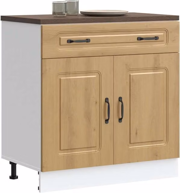 Berkfield Home Kalmar Artisan Oak Kitchen Base Cabinet in Brown