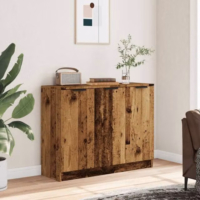 Berkfield Home Rustic Old Wood Sideboard in Brown, W/D/H: 90.5 x 30 x 70 cm – 1