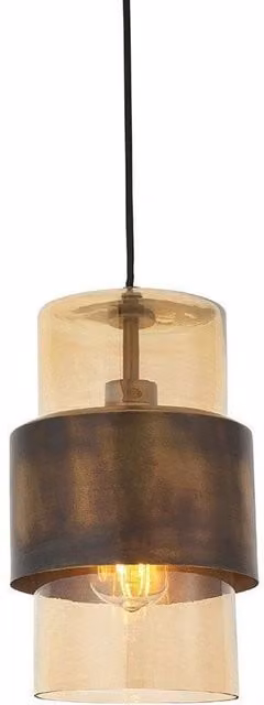 Netlighting PALERMO Dimmable Modern Glass Pendant Ceiling Light in Yellow and Gold/Brass – 1