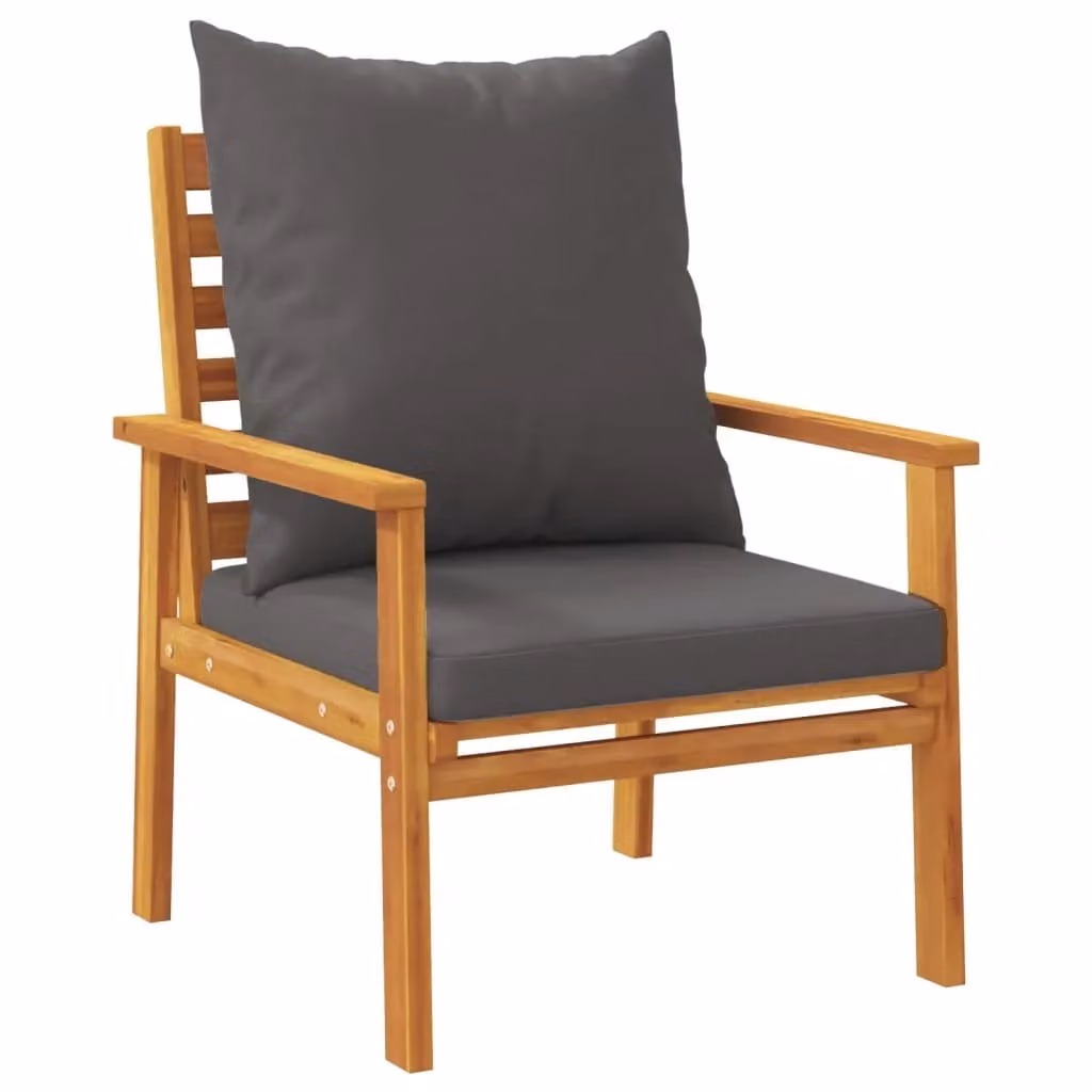 Berkfield Home 5 Piece Garden Lounge Set with Cushions in Brown Solid Acacia Wood – 3
