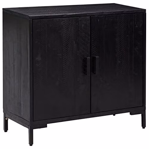vidaXL Vintage Black Solid Pinewood Sideboard W/D/H: 75 x 35 x 70 cm – 1