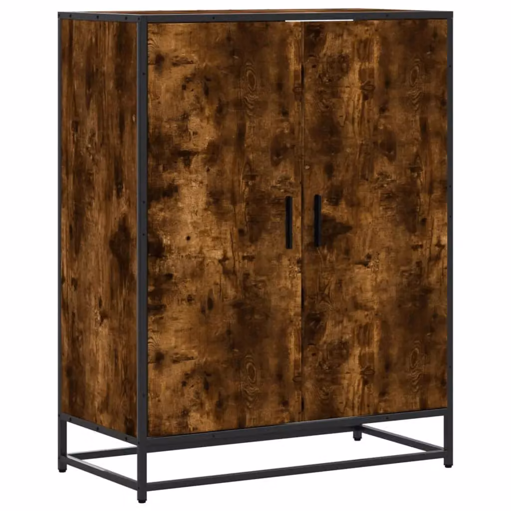 Berkfield Home Smoked Oak Shoe Cabinet in Brown, W/D/H: 75 x 38 x 97.5 cm – 2