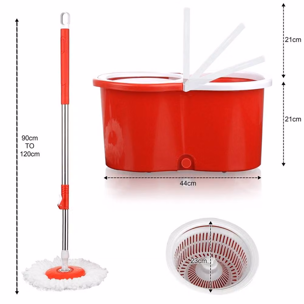 EONLION Red Mop and Bucket Set with Plastic Wringer – 2