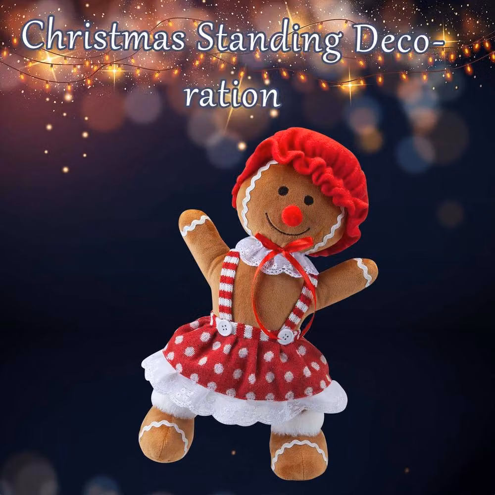 VFM e-Store Christmas Gingerbread Woman Decoration, Red, White and Multicolour, H 36 cm x W 25 cm – 3