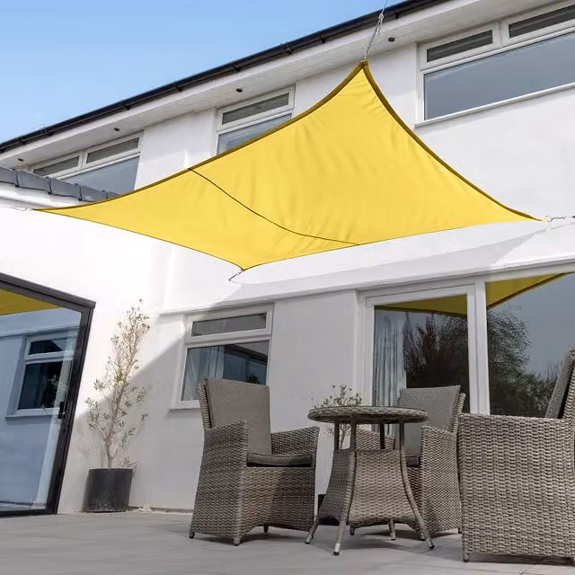 Kookaburra Rectangular Waterproof Sun Shade Sail in Yellow with UPF 50, W: 400 cm, D: 300 cm