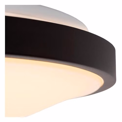 Lucide Dasher LED Ceiling Light Black, Diameter: 29.3 cm, IP44 with Motion Sensor, Warm White 2700K – 3