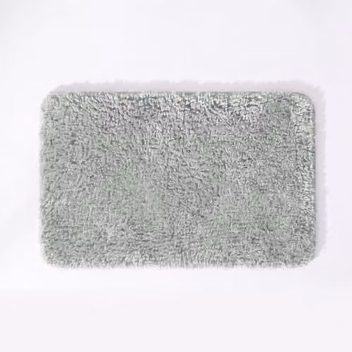 Allure Bath Fashions Luxury Microfibre Non-Slip Bath Mat, Grey, W: 80 cm, D: 50 cm