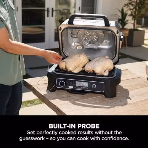 Ninja Woodfire Pro XL Electric BBQ Grill and Smoker with Digital Probe, Grey and Black – 10