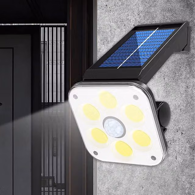 St Helens Home and Garden Solar Powered Outdoor LED Security Light with Motion Sensor, Black