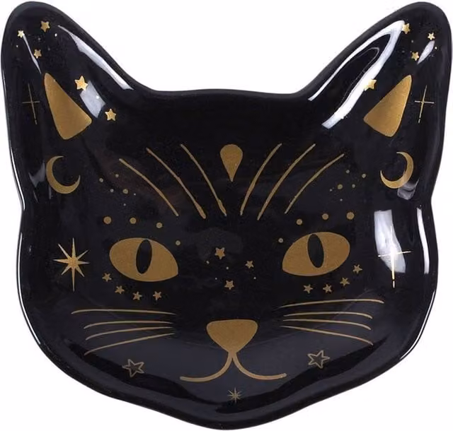 Something Different Cat Trinket Dish in Black
