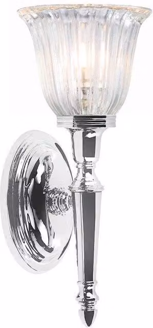 Netlighting Dryden Single Light Bathroom Wall Light in Polished Chrome and Grey with G9 Bulb Holder and IP44 Rating