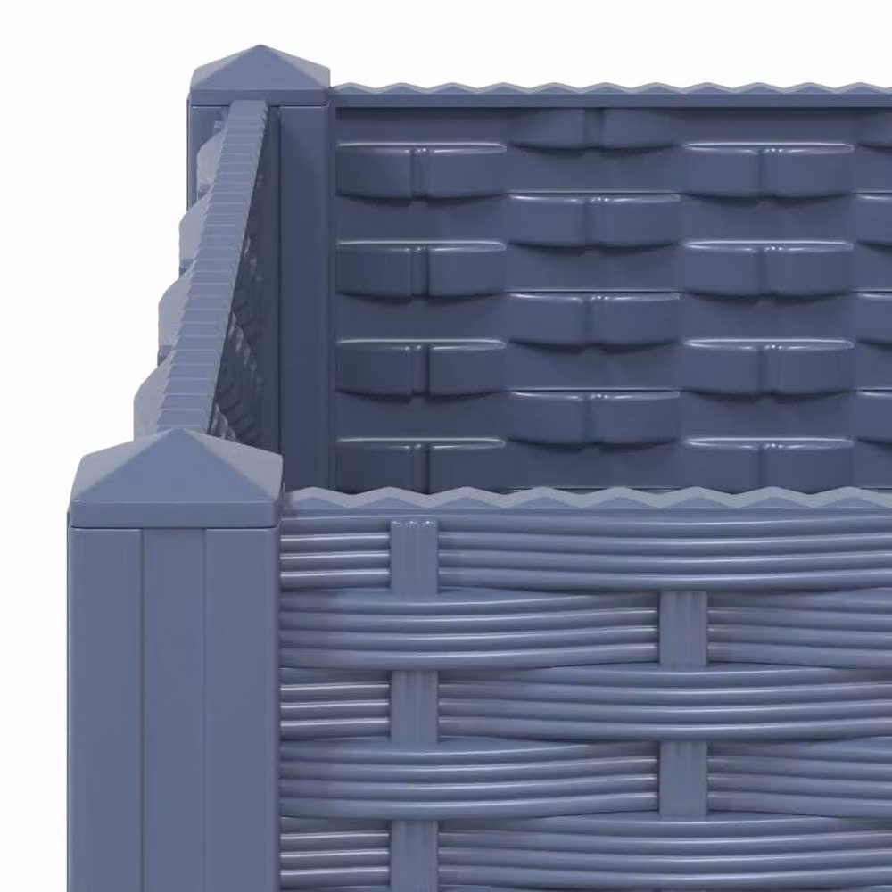 Berkfield Home Grey Plastic Raised Bed W/D/H: 80 x 80 x 23 cm – 3