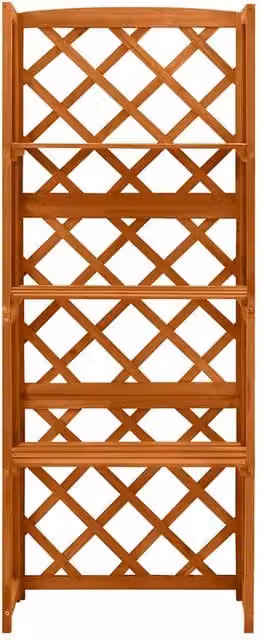 Berkfield Home Brown Wooden Trellis with Shelves, W: 55 cm, D: 30 cm, H: 140 cm – 1