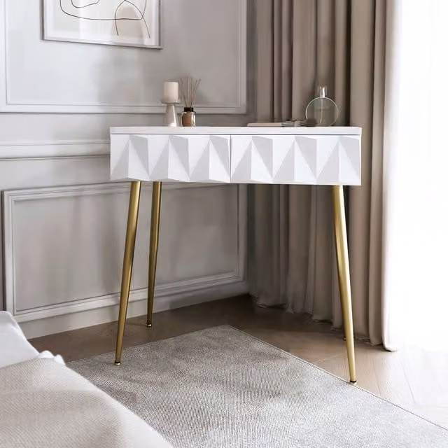 Carme Modern White Rectangular Dressing Table