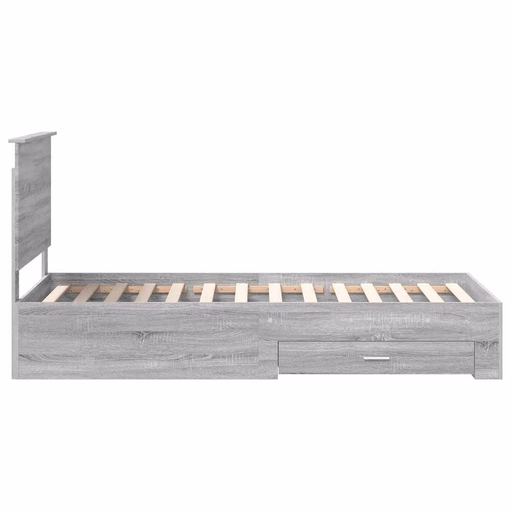Berkfield Home Grey Sonoma Bed Frame with Drawer, Engineered Wood, W/D/H: 90 x 190 cm – 2