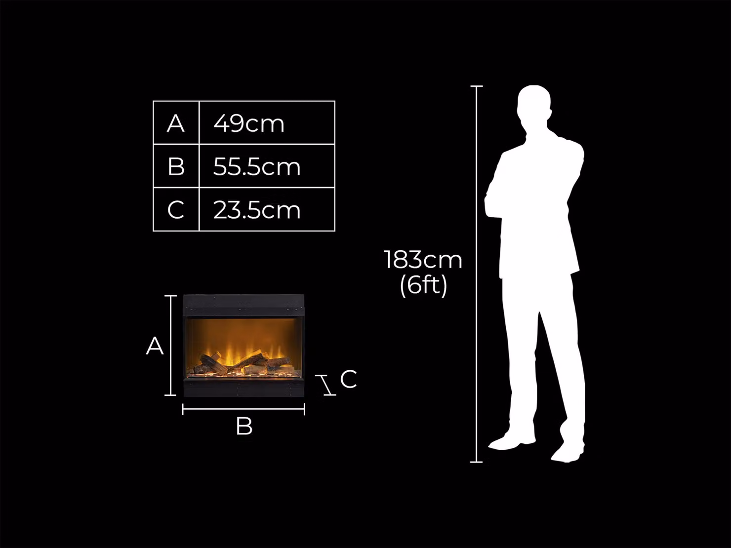 Acantha Aspire 50 Black Fully Inset Media Wall Electric Fire – 5