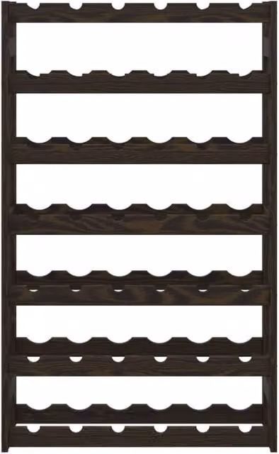 Berkfield Home Beautiful Wall Mounted Wine Rack for 42 Bottles, Dark Brown Solid Pine Wood