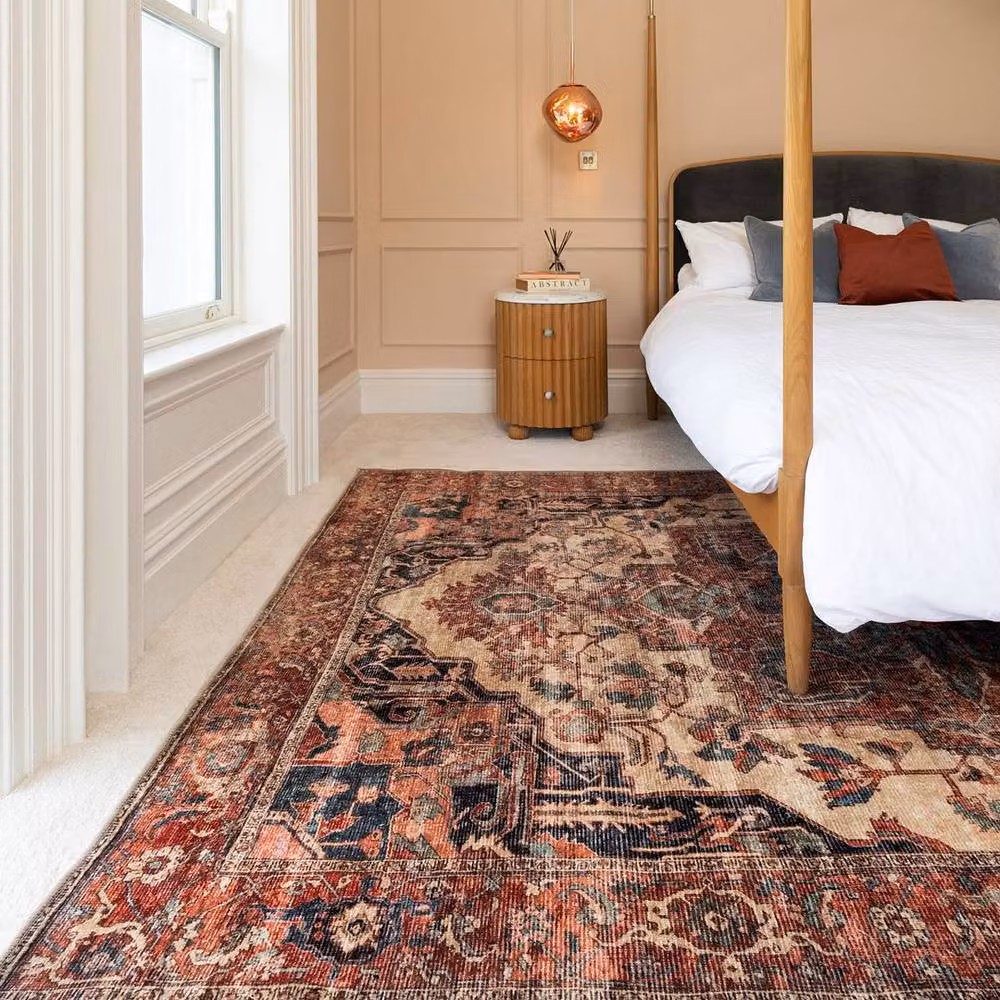 Kukoon Terracotta Distressed Vintage Soft Pile Area Rug, W: 80 cm, L: 300 cm – 2