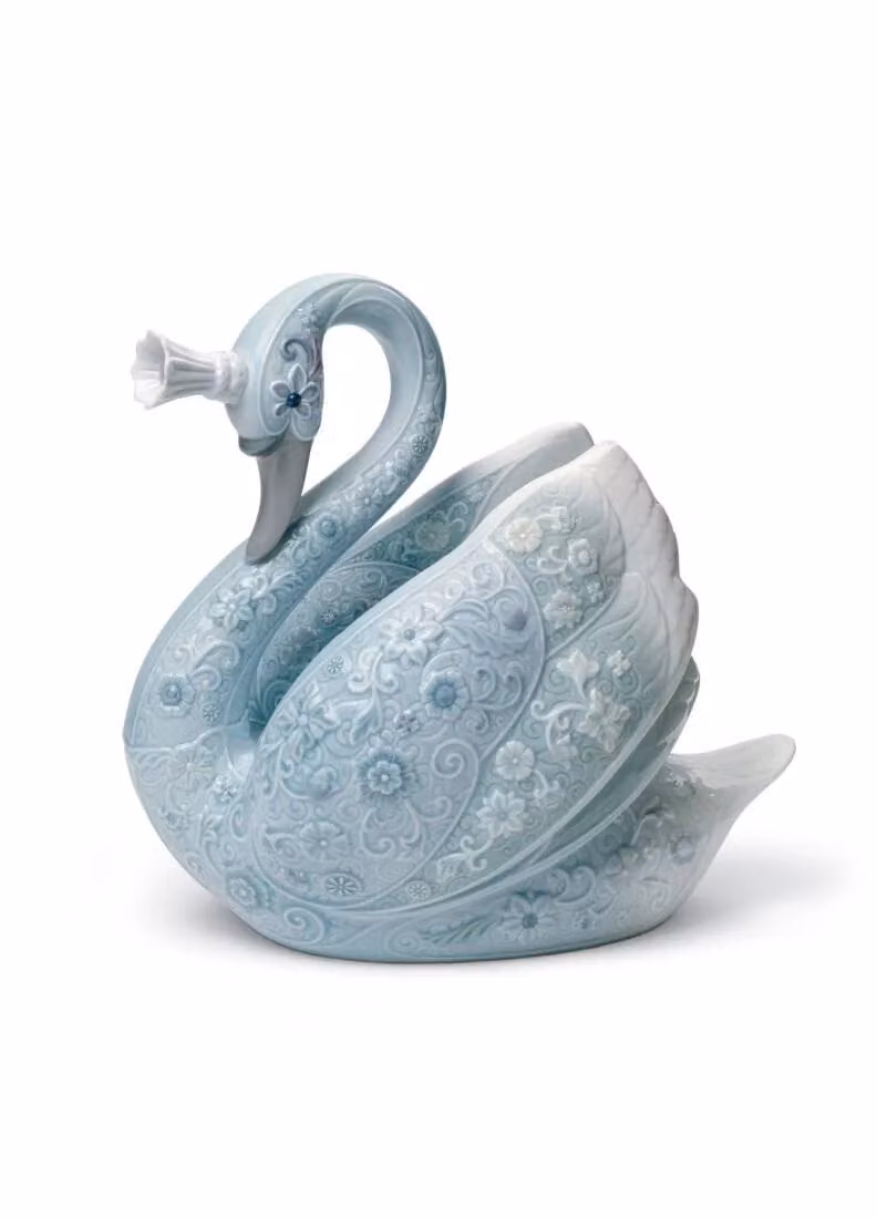 Lladró The Swan Princess Blue Porcelain Figurine