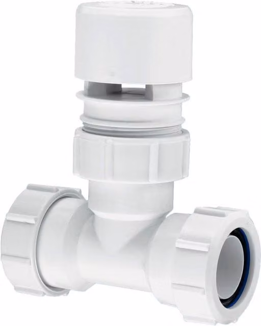 McAlpine Ventapipe Auto Air Vent Admittance Valve with Multifit Tee 1.25 inch in White