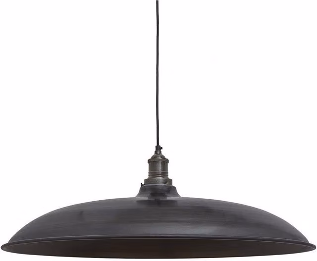 Industville Brooklyn Giant Bowl Pendant Light in Pewter and Dark Grey, Diameter: 60.96 cm