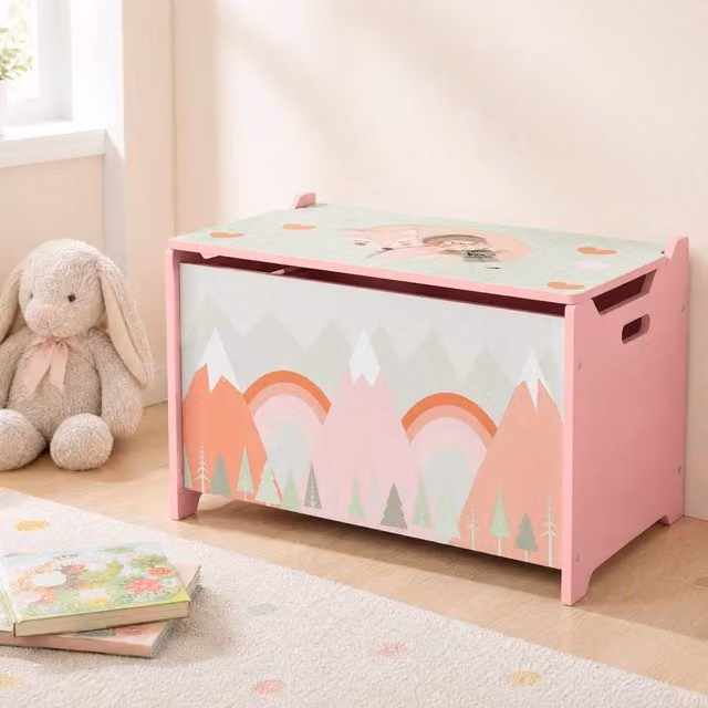 STILVORA Kids Storage Chest in Pink with Soft Close Lid