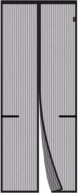 FLAVORA Magnetic Mesh Screen Door Net Curtain in Black, W: 100 cm, H: 130 cm