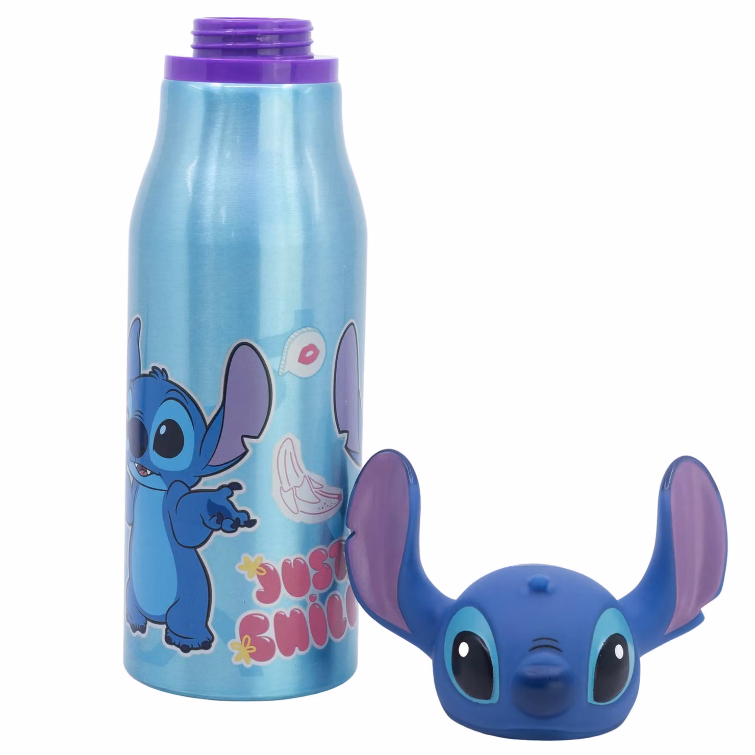 Stitch 3D Multicolour Blue Aluminium Straw Water Bottle for Children, 690 ml, BPA Free – 2