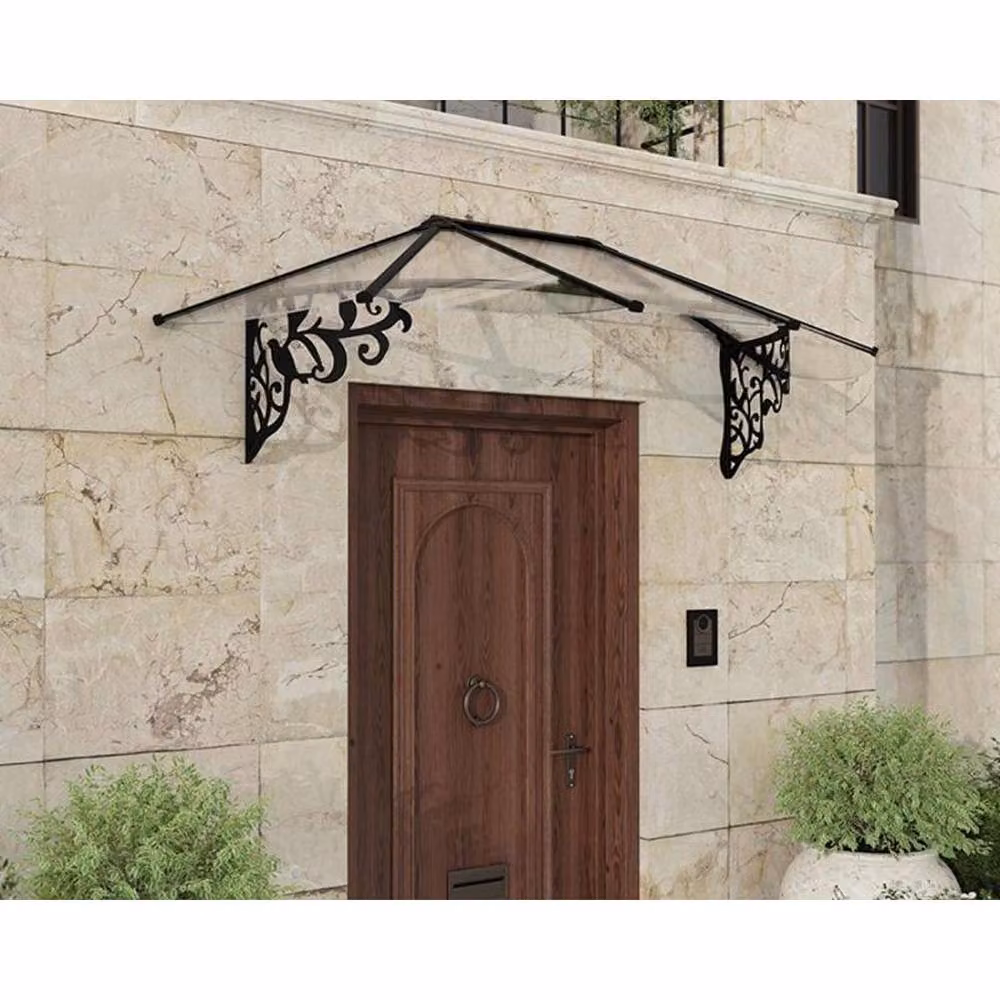 Palram Lily Extendable Canopy Door Awning Kit, Black and Transparent, L: 216 cm – 2