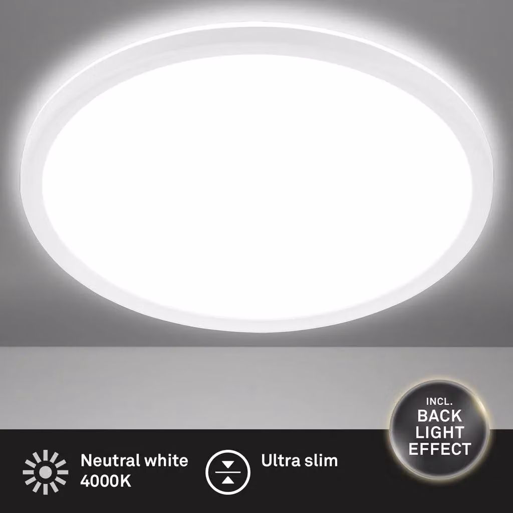 Briloner Round LED Ceiling Light, 30W, 3500 Lumen, 4000K Cool White, Diameter: 48 cm, White – 2