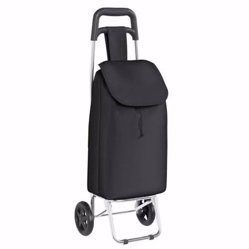 vidaXL Folding Shopping Trolley in Black, W/D/H: 35 x 28 x 92 cm