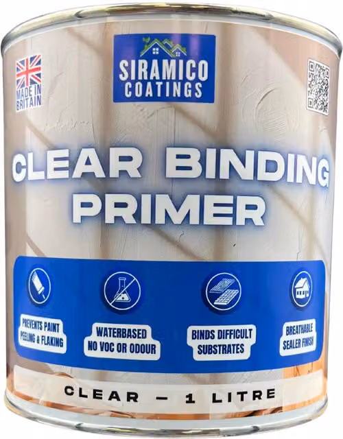 SIRAMICO COATINGS Clear Binding Primer, Water-Based Acrylic Sealer and Surface Stabiliser, 1 l