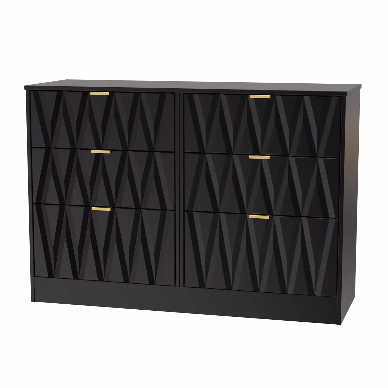 Ready Assembled 2 U Washington 6 Drawer Wide Chest in True Black – 2