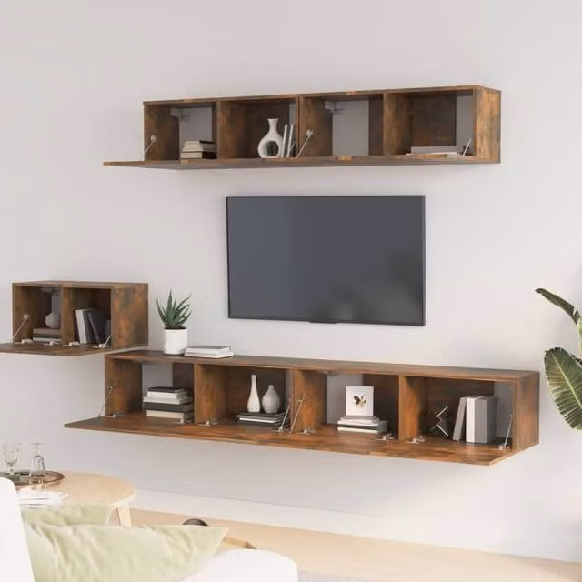 Berkfield Home Classic 5 Piece TV Cabinet Set in Brown Smoked Oak Engineered Wood