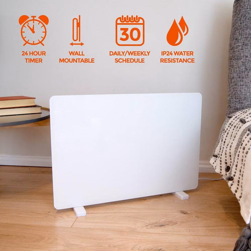 Igenix Smart Glass Panel Heater 2000 W with App Control in White – 2