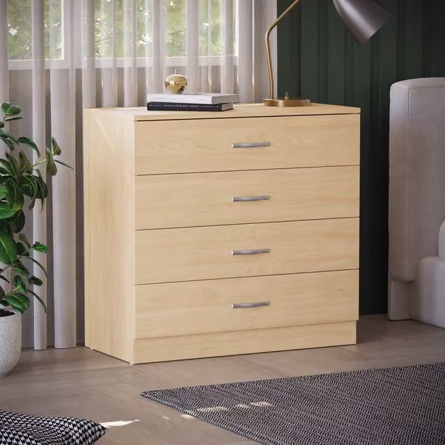 Vida Designs Riano 4 Drawer Chest of Drawers in Pine Wood