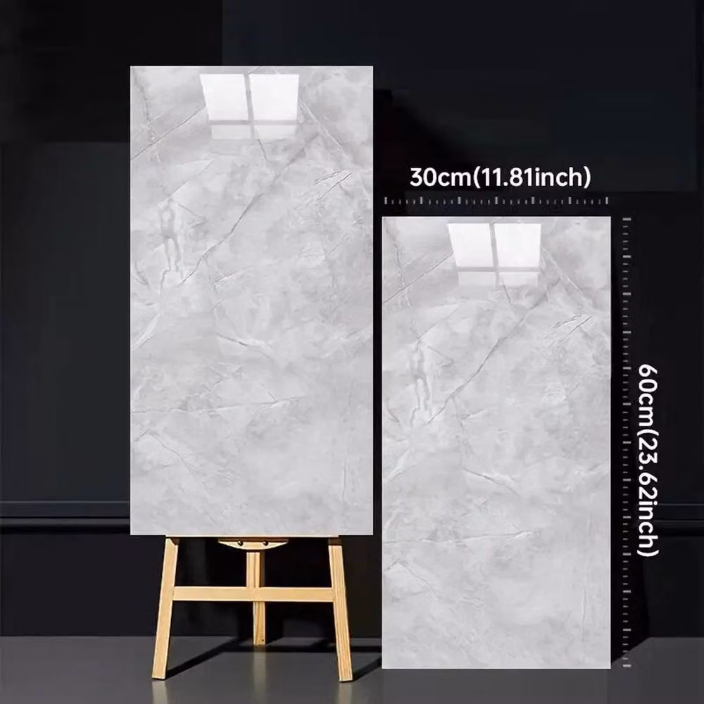 PAWNORA 10-Piece Grey Marble PVC Self-Adhesive Vinyl Wall Cladding Rolls for Kitchen and Bathroom – 3