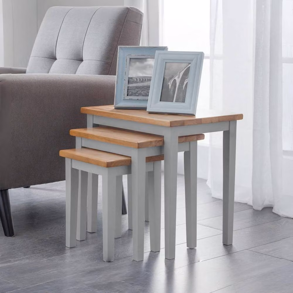 Cheshire Inverlochy Nest Of Tables in Grey and Light Oak – 2