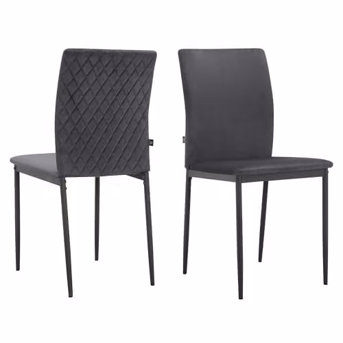 Dorel Home Furnishings Pavia Dining Chair Set of 2 in Anthracite Velvet, W: 44 cm, D: 51 cm, H: 88 cm – 1